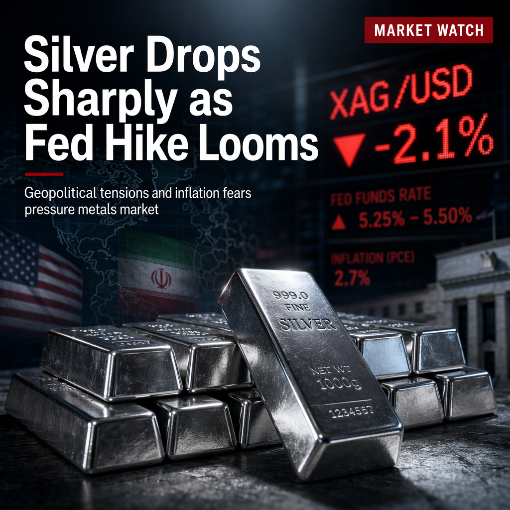 Silver Slides Over 2% Amid Geopolitical Tensions and Rising Fed Rate Hike Expectations