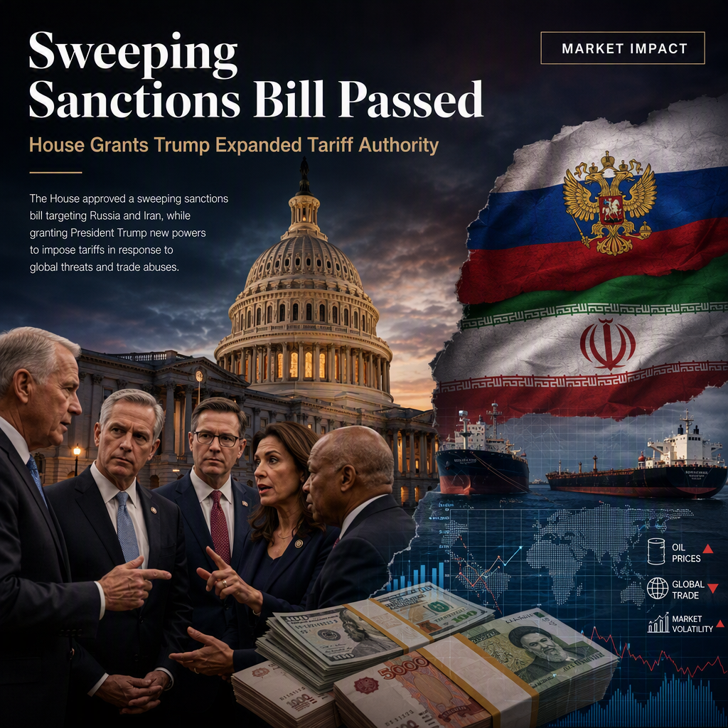 House Passes Sweeping Russia and Iran Sanctions Bill, Granting Trump Tariff Authority Amid Democratic Opposition