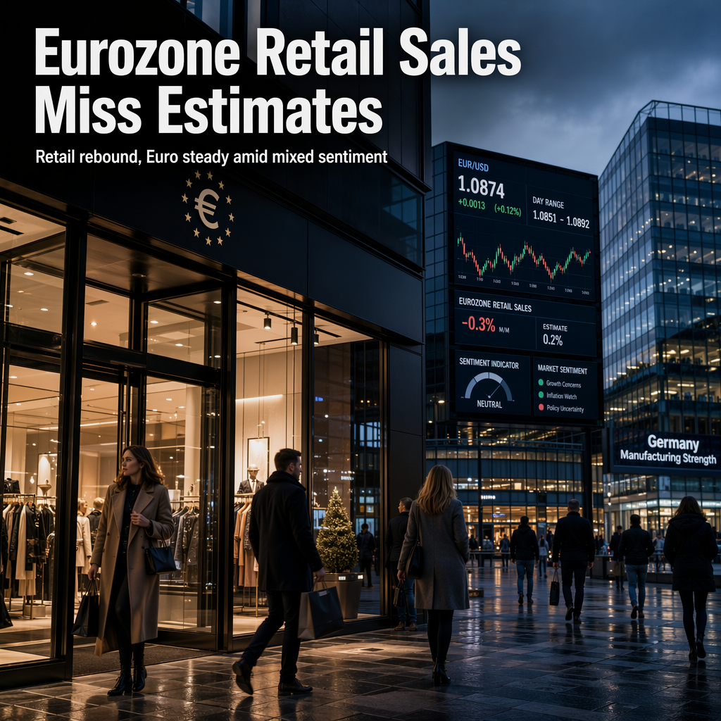 Eurozone Retail Sales Miss Estimates as Euro Holds Range Amid Mixed Sentiment