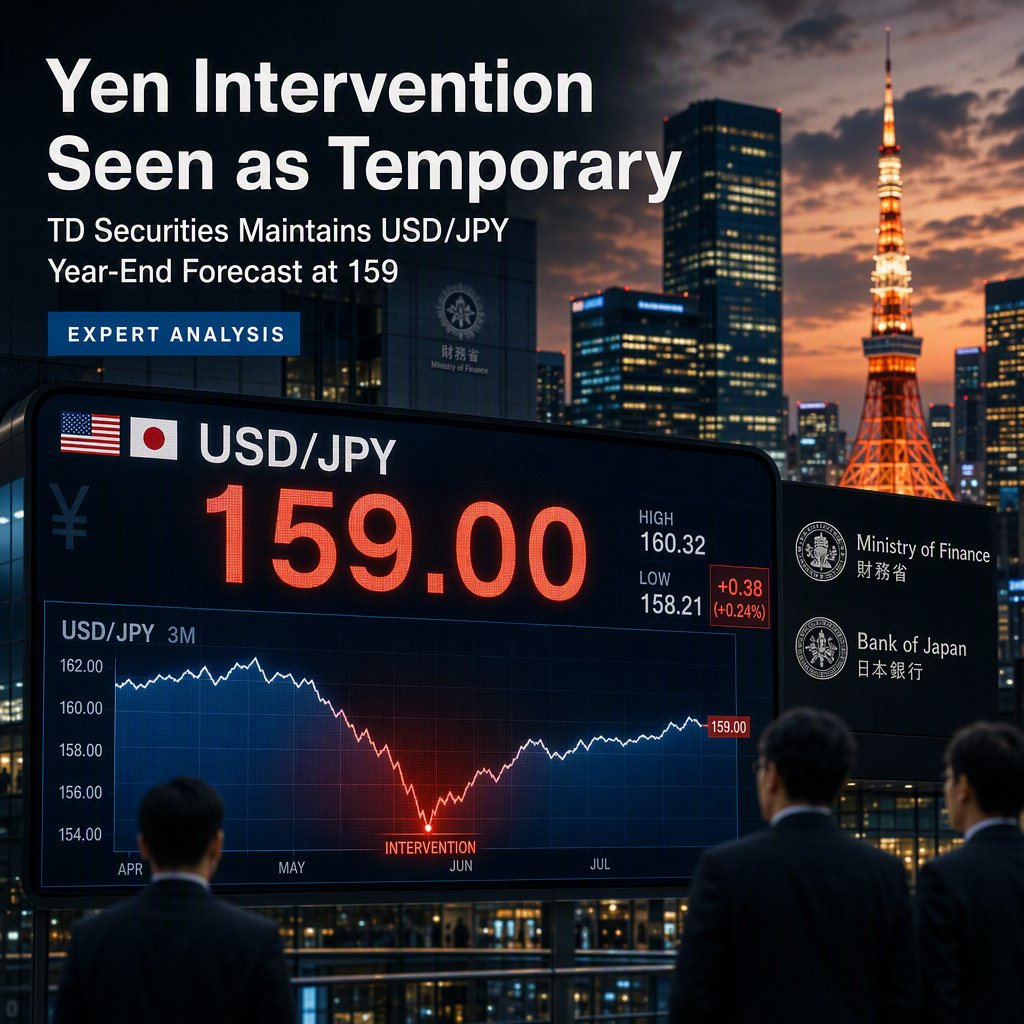 TD Securities Sees Japanese Yen Intervention Impact as Temporary, Maintains Year-End USD/JPY Forecast at 159