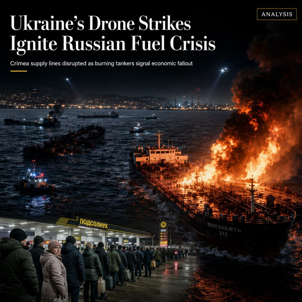 Ukraine's Drone Strikes on Russian Tankers Deepen Crimea Fuel Crisis and Hit Russian Economy
