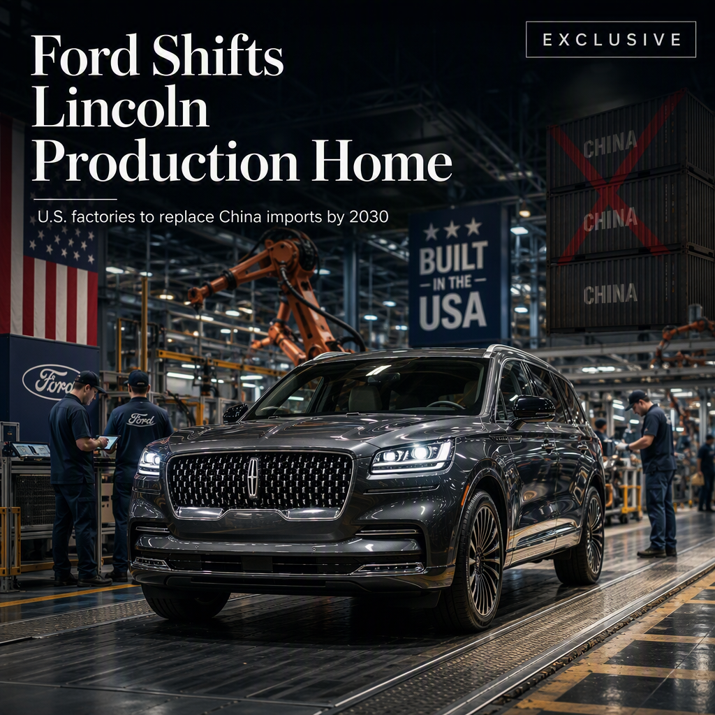 Ford to Expand U.S. Lincoln Production, End China Imports by 2030