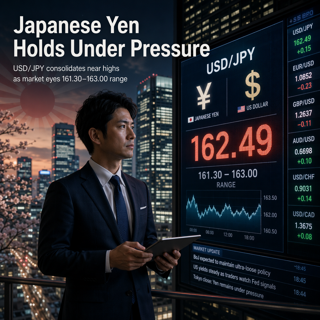 Japanese Yen Remains Pressured as USD/JPY Holds Firm Within 161.30–163.00 Range, Says UOB