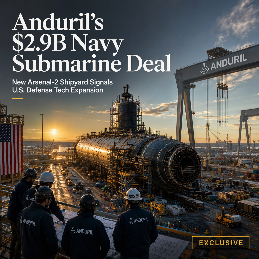 Anduril Secures $2.9 Billion U.S. Navy Submarine Contract, Announces Major Shipyard Investment