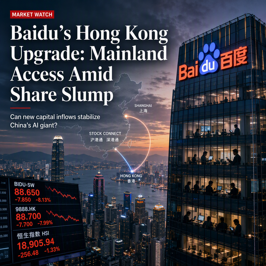 Baidu Upgrades Hong Kong Listing, Opens Door to Mainland Investors Amid Share Slump