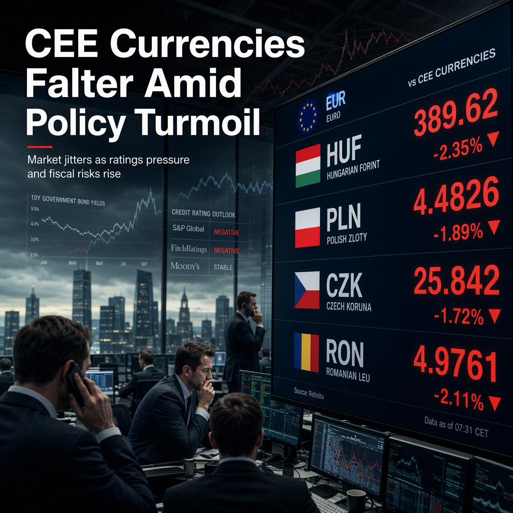 Central and Eastern European Currencies Weaken Against Euro Amid Policy Risks and Ratings Pressure