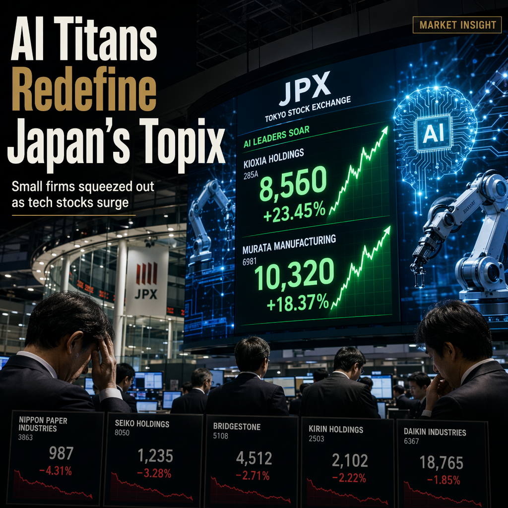 Japan's AI Stock Surge Reshapes Topix Index, Squeezing Out Smaller Firms