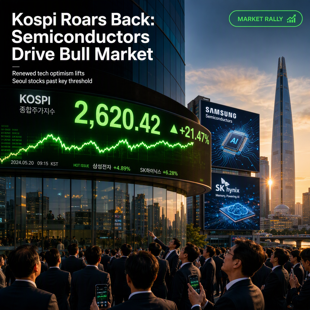Kospi Surges Back Into Bull Market as Semiconductor Giants Lead Rally
