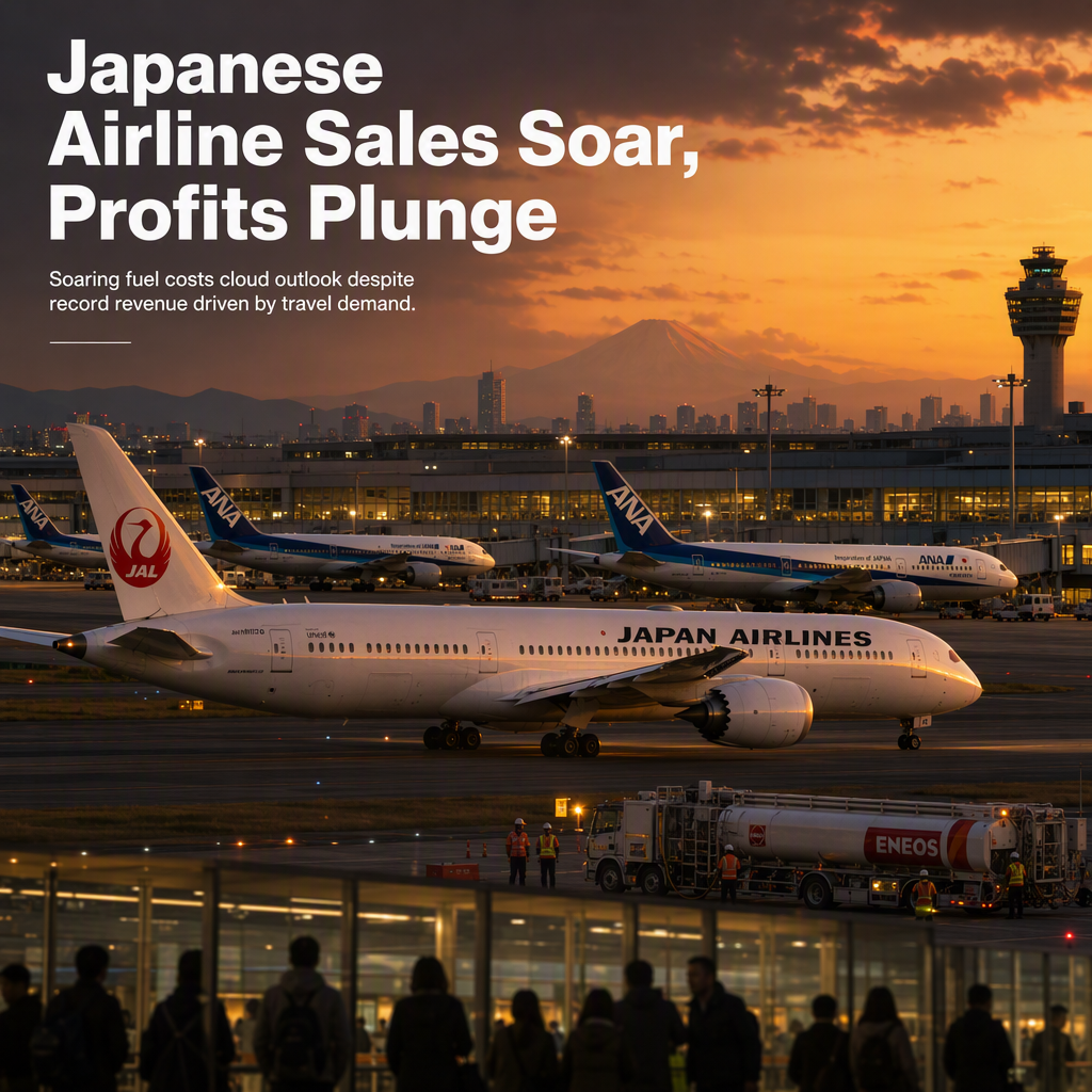 Japanese Airlines Achieve Record Sales Amid Profit Decline from Soaring Fuel Costs