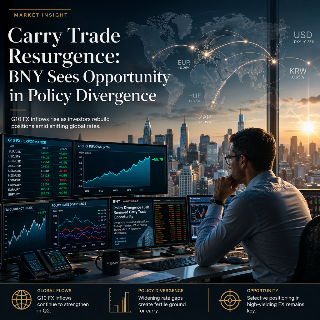 BNY Highlights Renewed Carry Trade Opportunities Amid Policy Divergence and G10 FX Inflows
