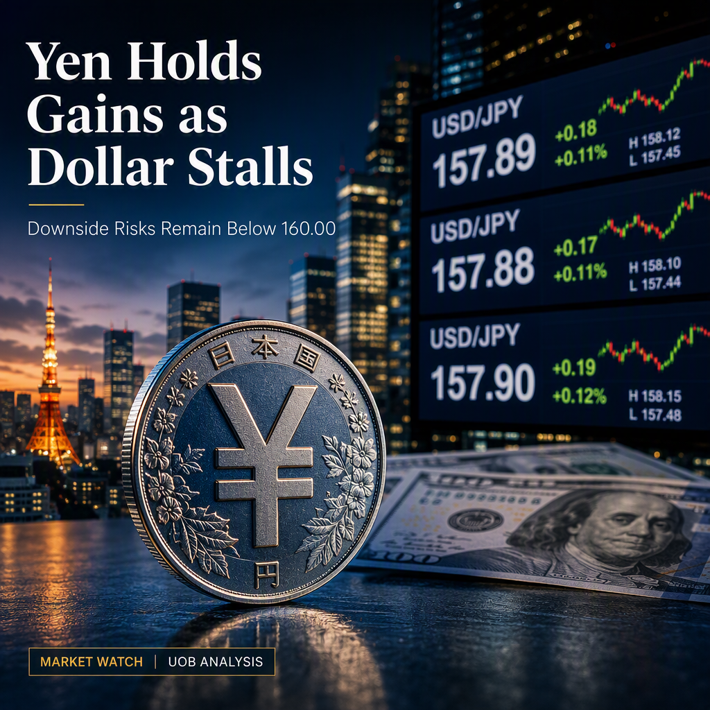 Japanese Yen Holds Gains Against US Dollar; Downside Risks Persist Below 160.00 – UOB