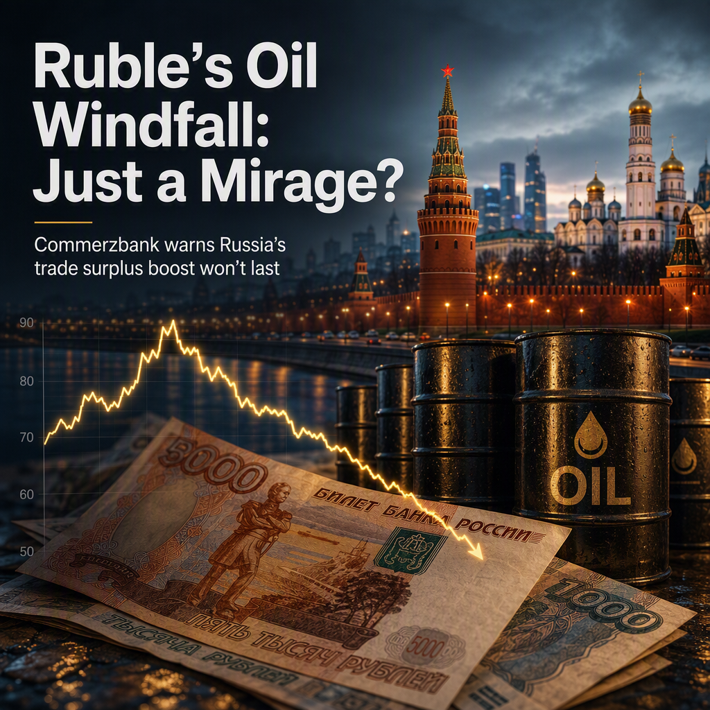Commerzbank: Russian Ruble's Oil-Driven Trade Surplus Unlikely to Last