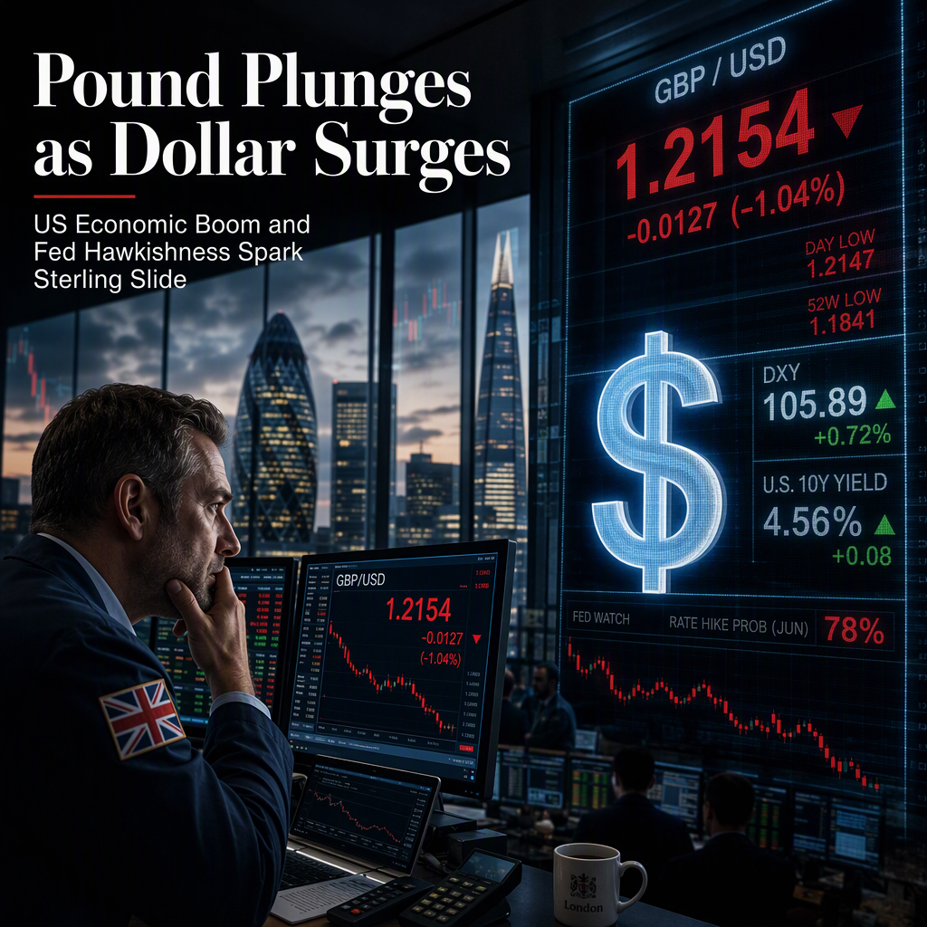 British Pound Slides Over 0.70% as Robust US Growth and Fed Hawkishness Propel Dollar Higher