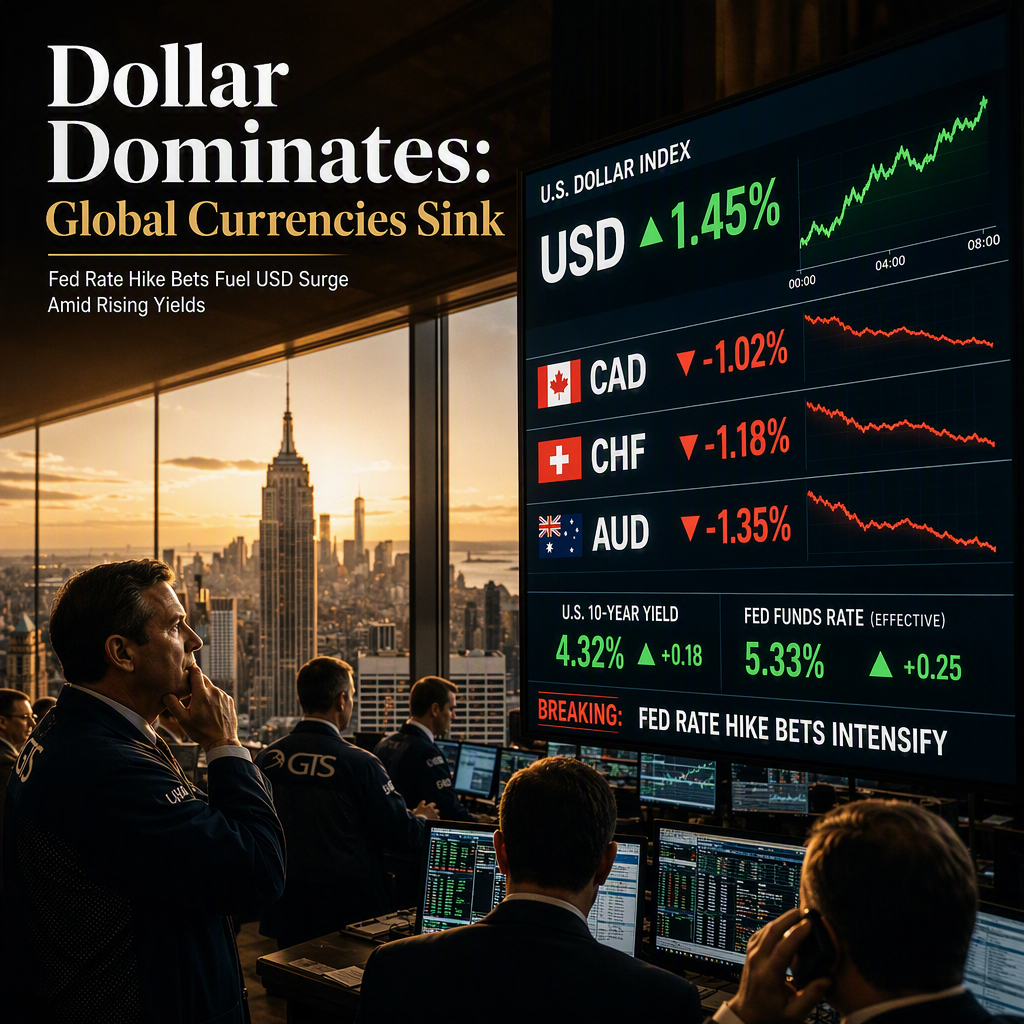 Global Currencies Weaken as US Dollar Surges on Fed Rate Hike Bets and Rising Yields