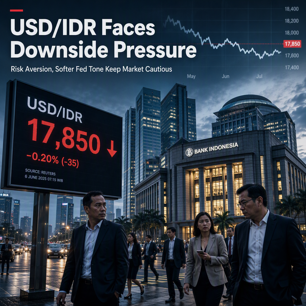 USD/IDR Pulls Back Amid Risk Aversion and Softer Fed Tone, Trades Near 17,850