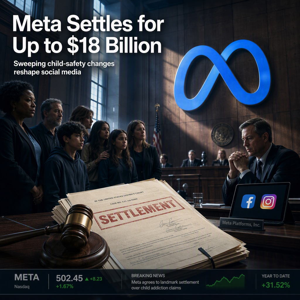 Meta Agrees to Landmark Settlement Up to $18 Billion Over Child Addiction Claims on Facebook and Instagram