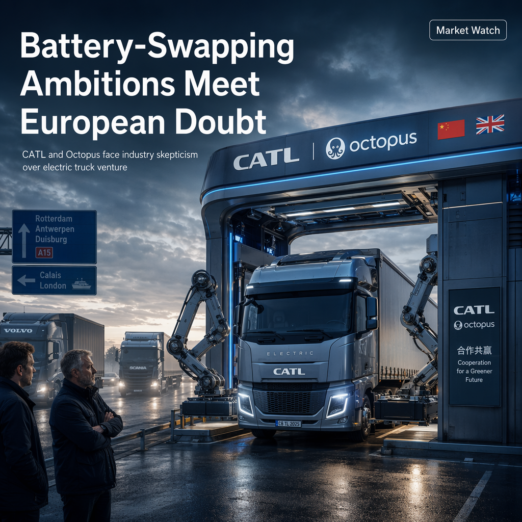 CATL and Octopus Face European Skepticism Over Electric Truck Battery-Swapping Venture