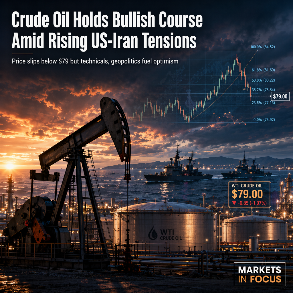 WTI Crude Oil Holds Bullish Bias Despite Slipping Below $79 Amid Escalating US-Iran Tensions