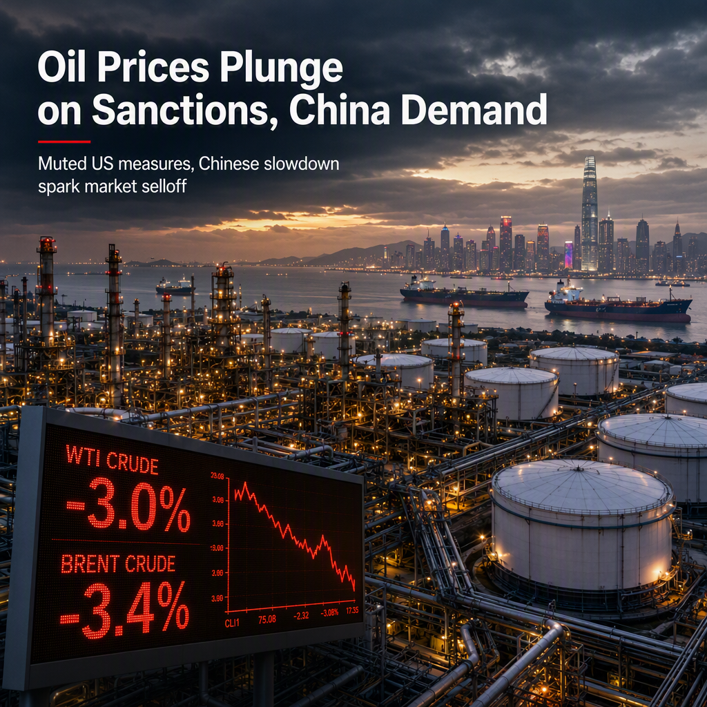 Oil Prices Slide Over 3% as US Sanctions on Iran Seen as Limited, China Demand Peaks
