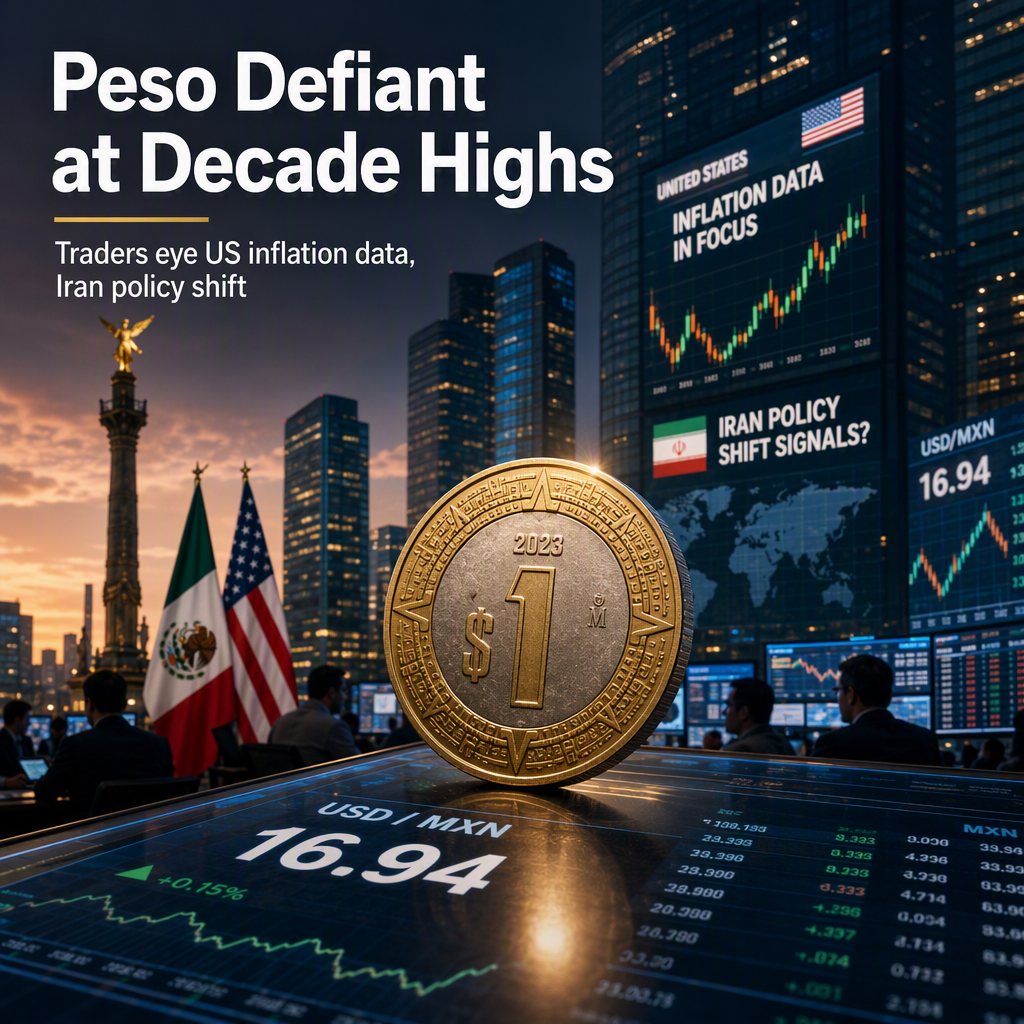 Mexican Peso Holds Near Decade Highs as Traders Await US Data and Iran Policy Shift