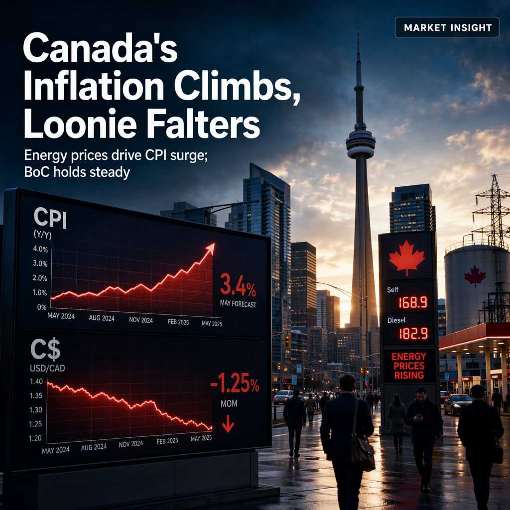 Canadian Inflation Expected to Accelerate in May as Energy Prices Rise; CAD Weakens Ahead of Data