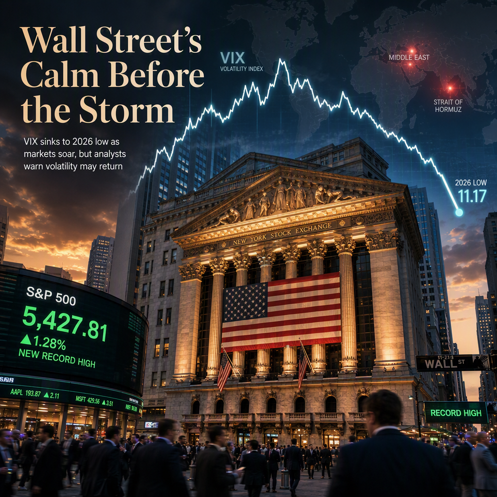 Wall Street's VIX Hits 2026 Low Amid Record Highs, But Analysts Warn of Looming Volatility
