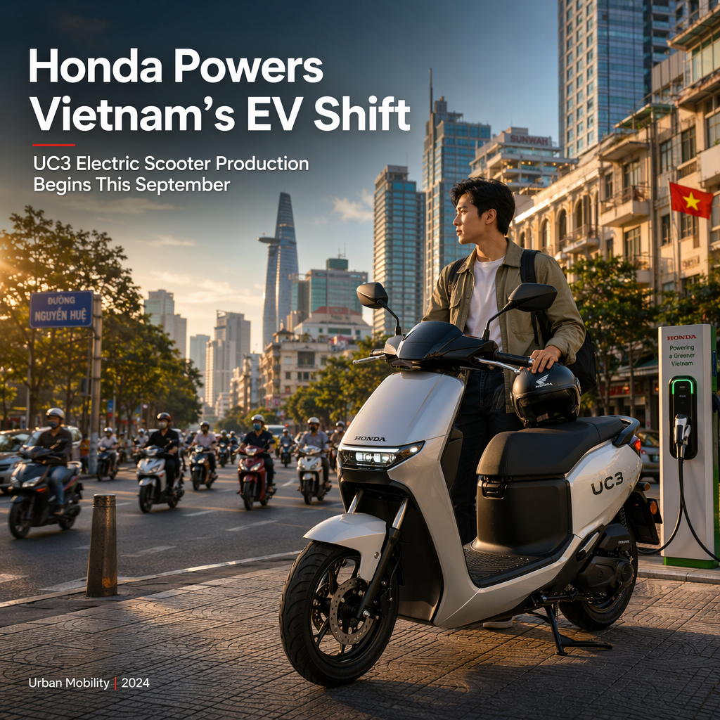 Honda to Launch UC3 Electric Scooter Production in Vietnam by September Amid Rising Urban EV Demand