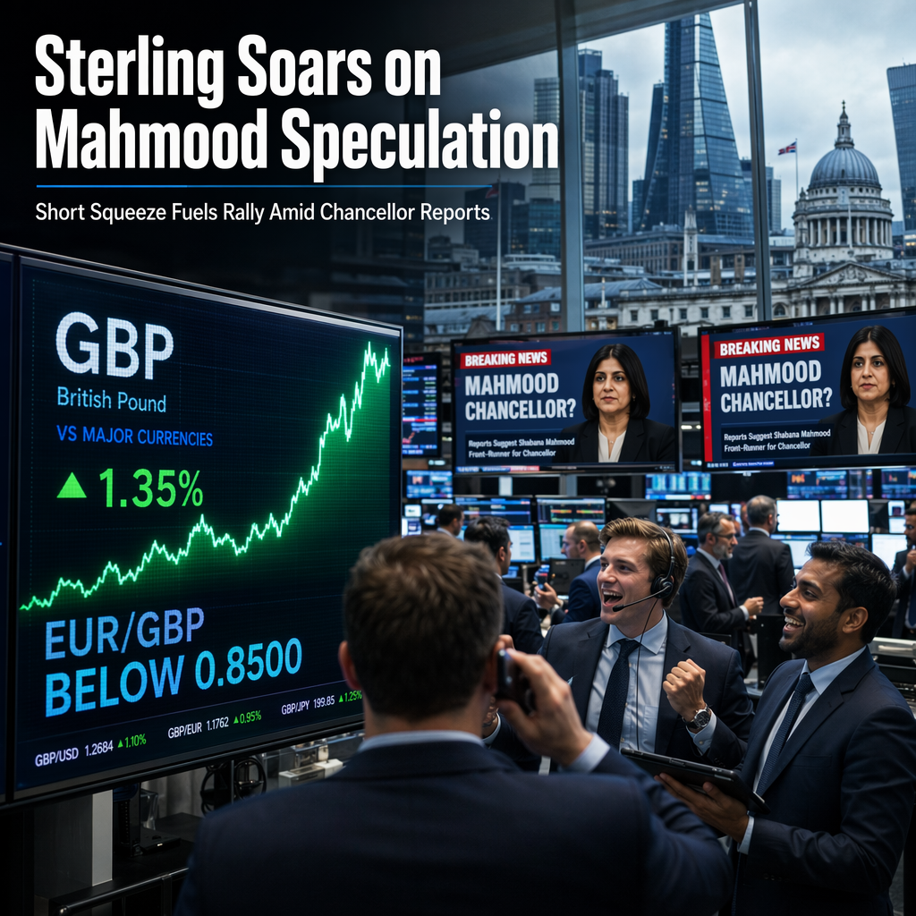Sterling Surges on Short Squeeze Amid Reports of Mahmood as Potential Chancellor