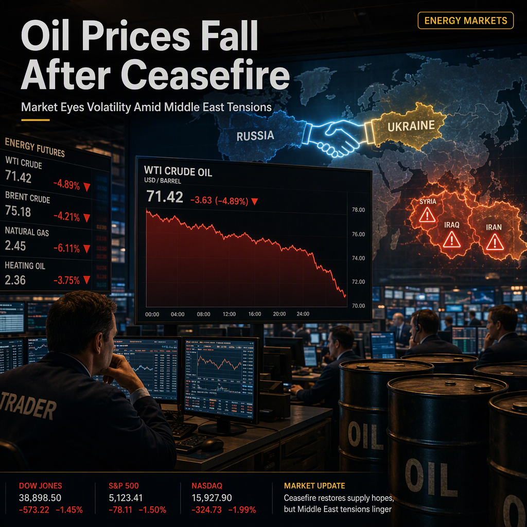 Oil Prices Drop as Trump Announces Russia-Ukraine Energy Ceasefire; Market Eyes Volatility Amid Middle East Tensions