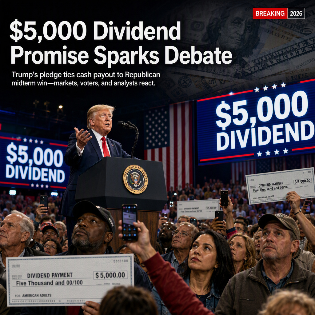 Trump Pledges $5,000 Dividend for U.S. Adults if Republicans Win Midterms