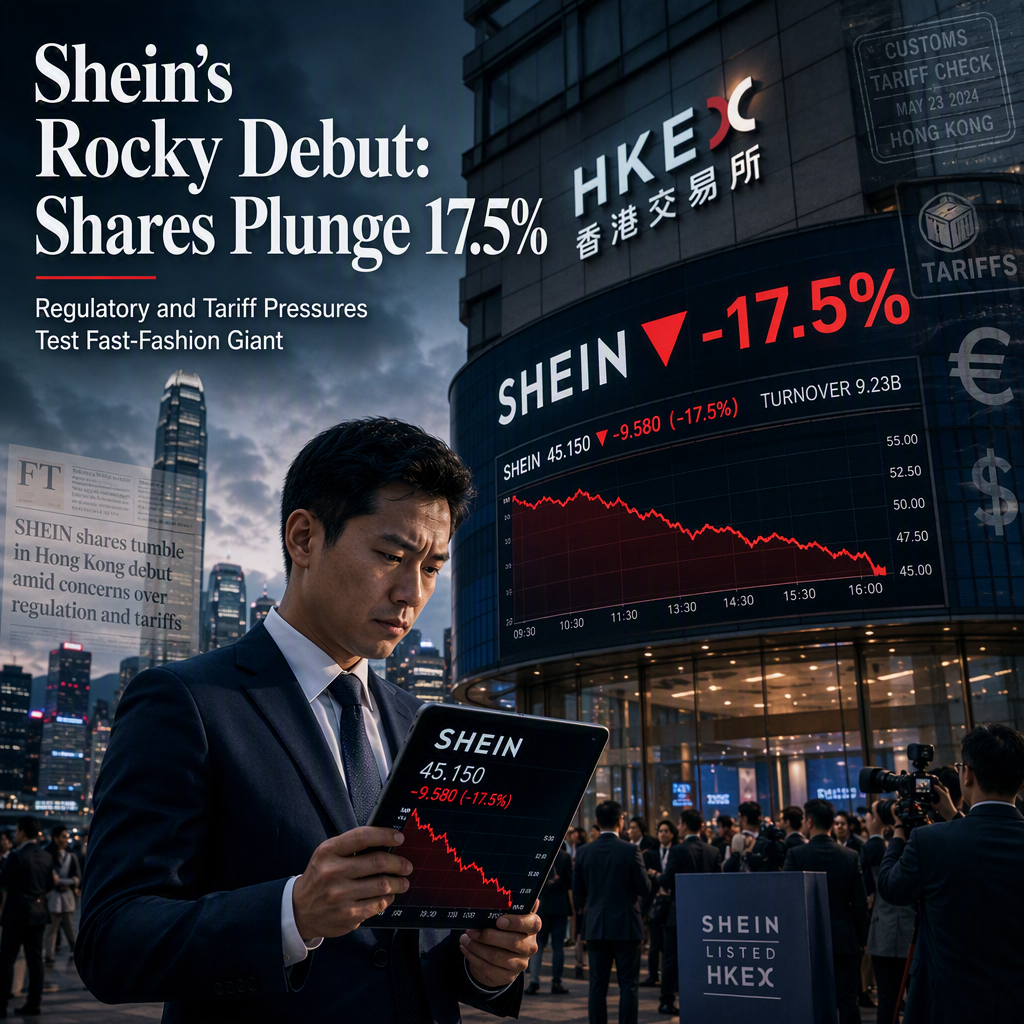 Shein Shares Slide 17.5% After Hong Kong Debut Amid Regulatory and Tariff Pressures