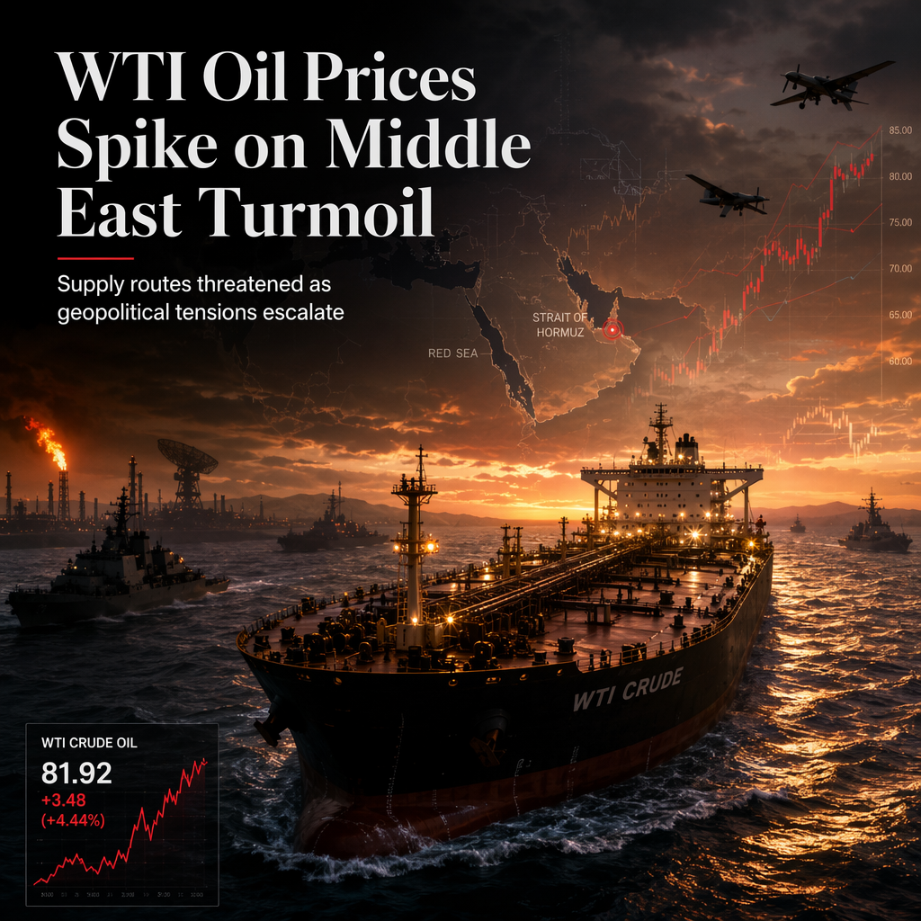 WTI Crude Oil Surges to Six-Week Highs Amid Escalating Middle East Tensions and Supply Route Disruptions