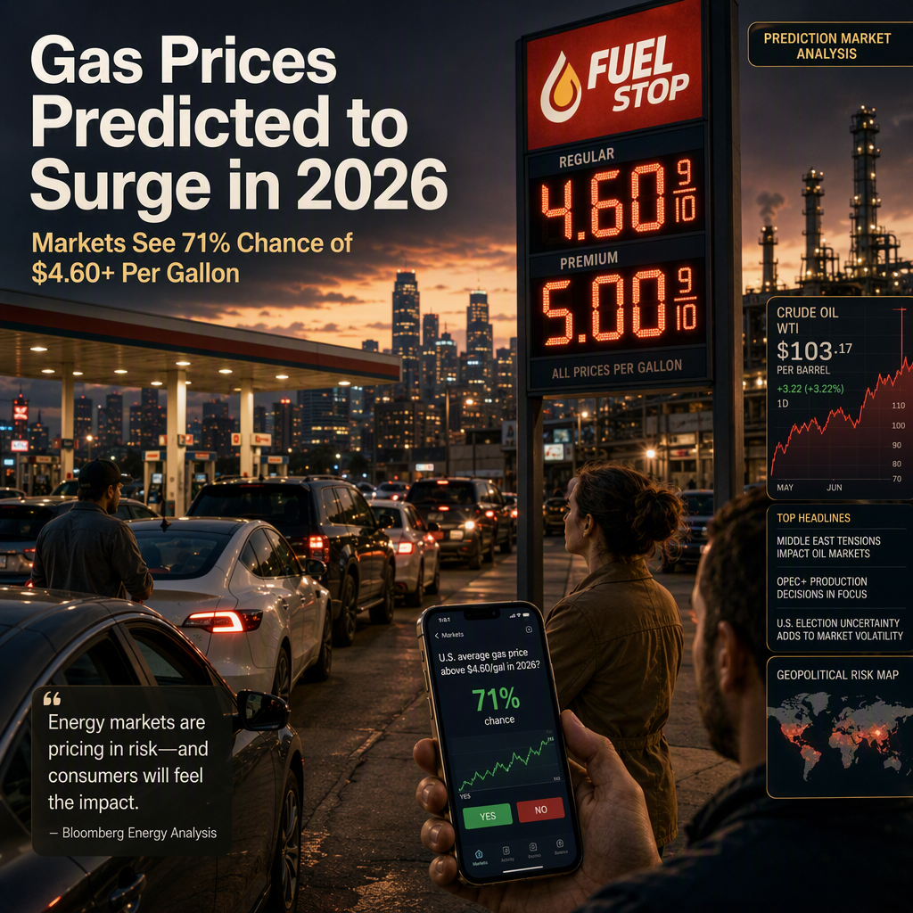Prediction Market Traders See High Probability of U.S. Gas Prices Surpassing $4.60 in 2026 Amid Rising Oil Prices