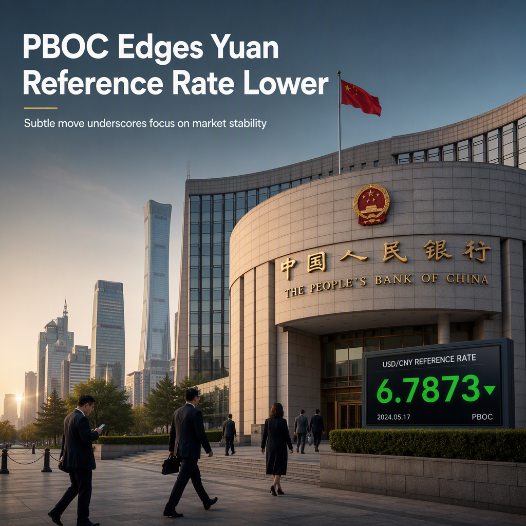 PBOC Sets USD/CNY Reference Rate Slightly Lower Amid Market Stability Efforts