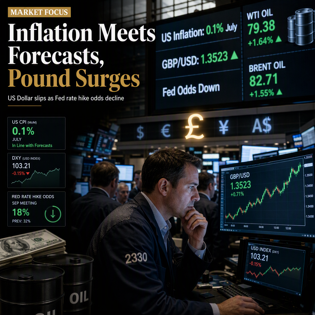 US Inflation Data Meets Expectations, Pound Outperforms as Fed Rate Hike Odds Fall