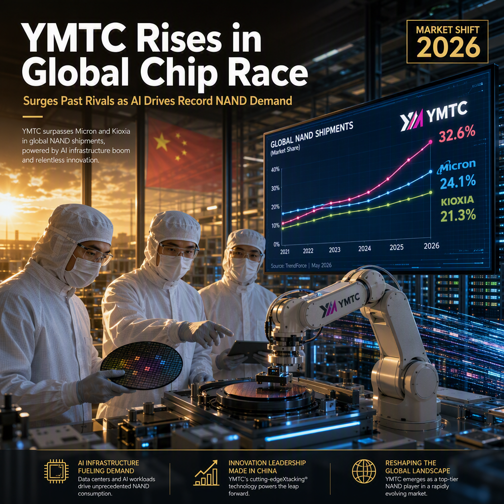 YMTC Surpasses Micron and Kioxia in Global NAND Memory Chip Shipments Amid AI-Driven Demand