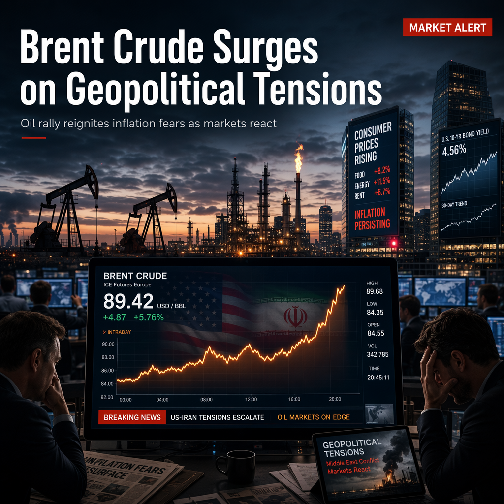 Brent Crude Surges Over 15% Amid Escalating US-Iran Tensions, Sparking Inflation Concerns