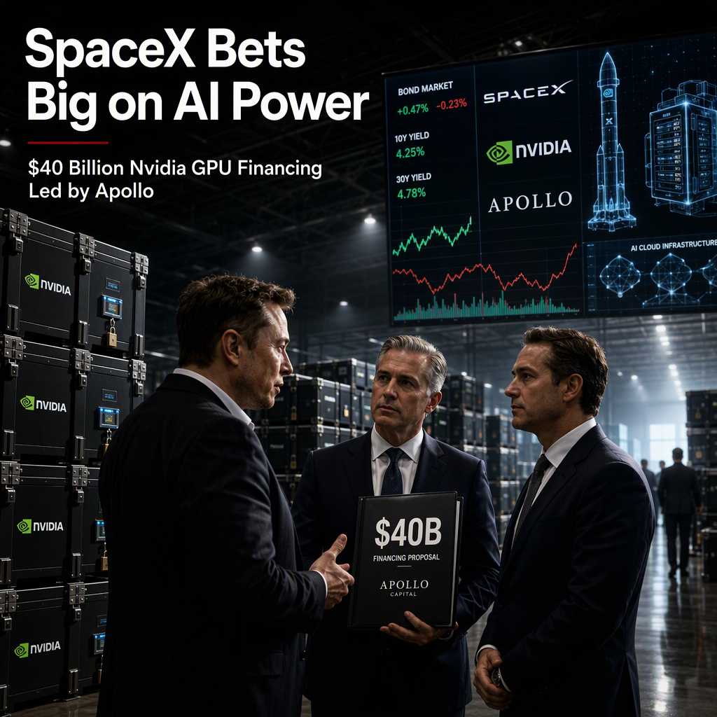 SpaceX Seeks $40 Billion Financing for Nvidia GPU Purchase, Led by Apollo and Banks