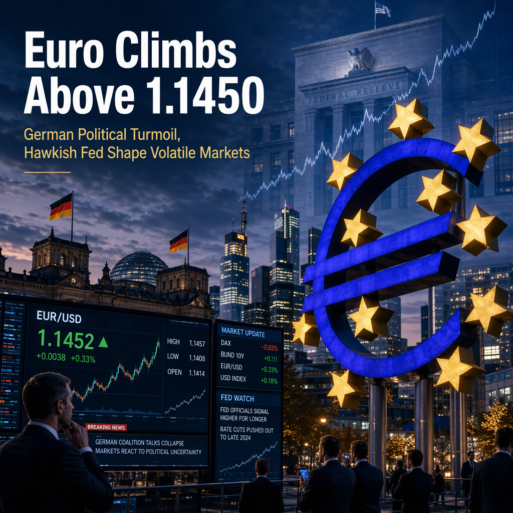 Euro Rises Above 1.1450 Amid German Political Uncertainty and Hawkish Fed Signals