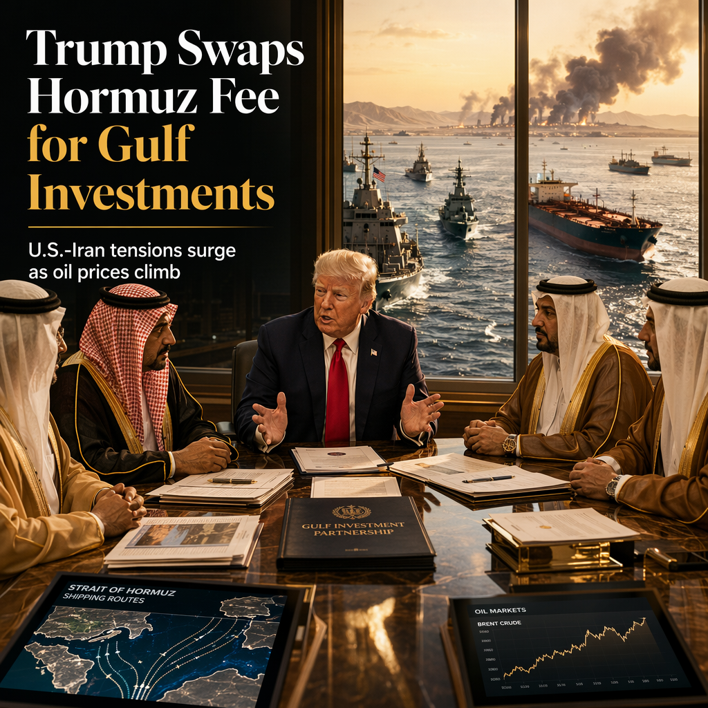 Trump Replaces Strait of Hormuz Shipping Fee With Gulf States' U.S. Investment Deals Amid Rising Tensions With Iran