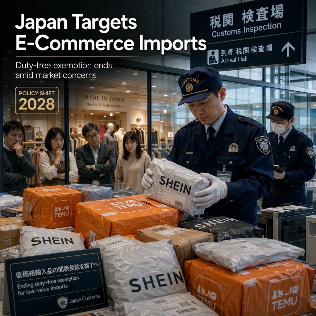 Japan to End Duty-Free Exemption for Low-Value Imports Amid Surge in E-Commerce Shipments