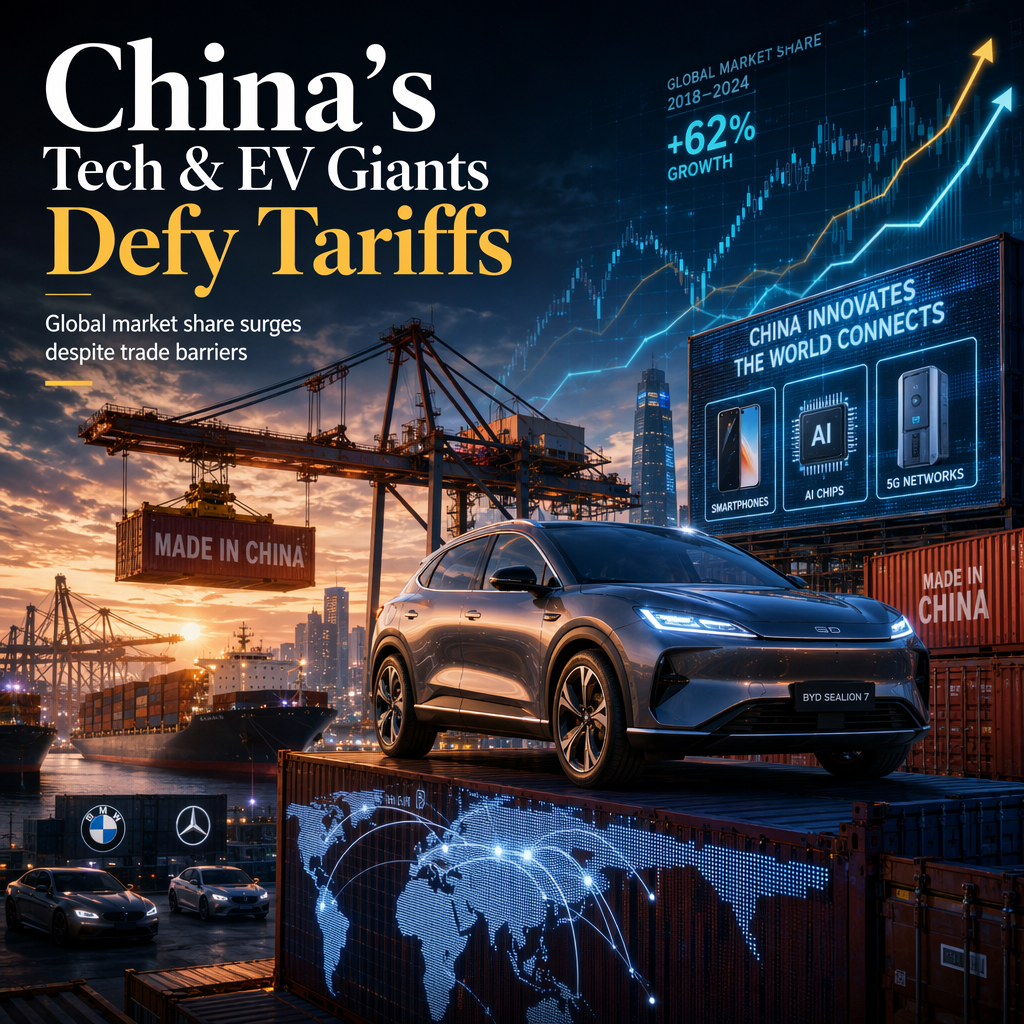 Chinese Firms Expand Global Market Share Despite Tariffs, Led by EV and Digital Sectors