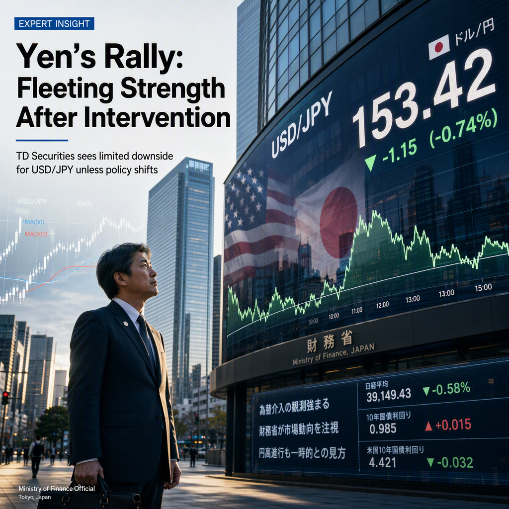 TD Securities: Japanese Yen's Gains Against US Dollar Expected to Be Short-Lived Despite MoF Intervention