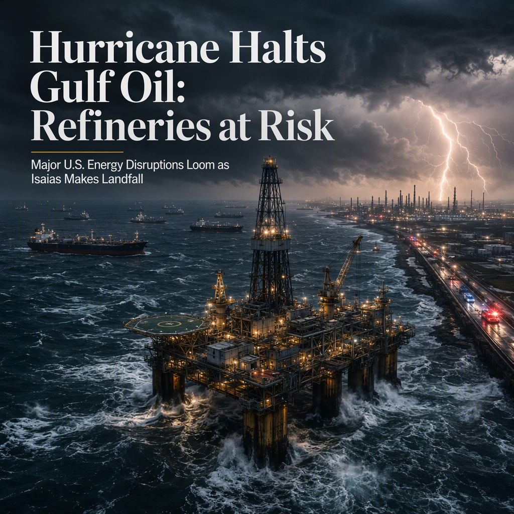 Hurricane Isaias Forces Major Shutdowns in U.S. Gulf Oil Production, Threatens Key Refineries
