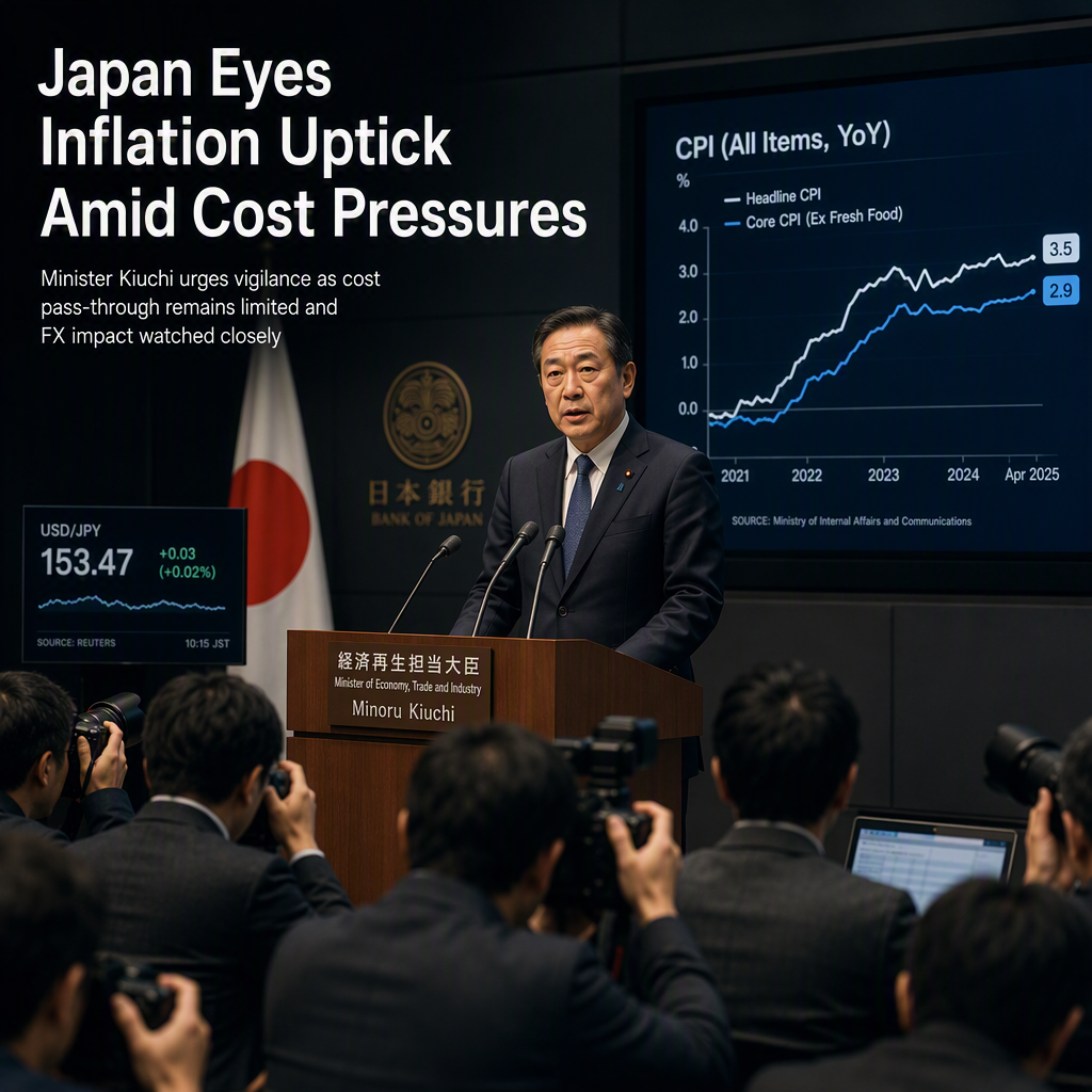 Japan's Economy Minister Kiuchi Signals Limited Cost Pass-Through, Expects Inflation Acceleration