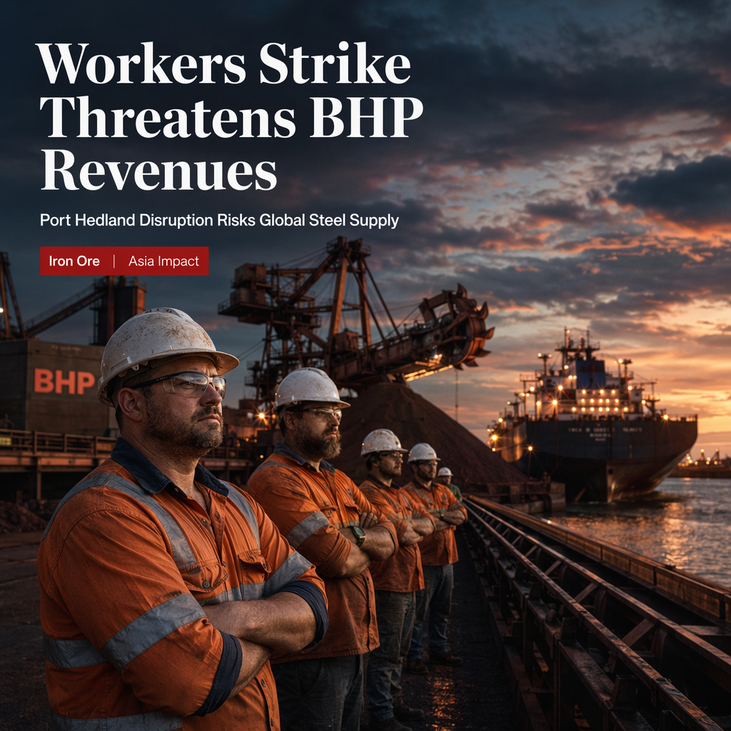 Australian Workers Plan Strike at World's Largest Iron Ore Export Port, Threatening BHP Revenues