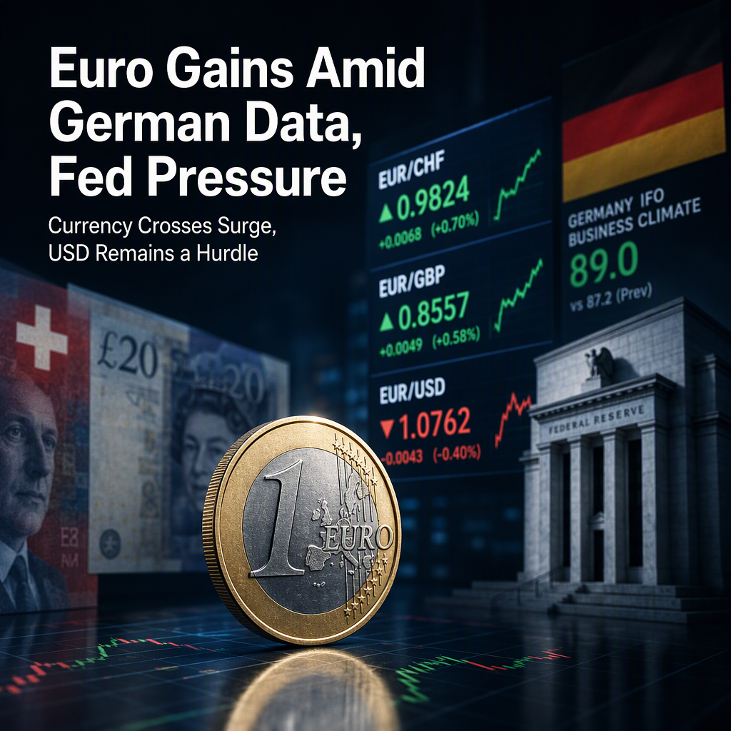 Euro Strengthens Against Swiss Franc and Pound Amid Robust German IFO Data, Faces Pressure from Hawkish Fed Signals