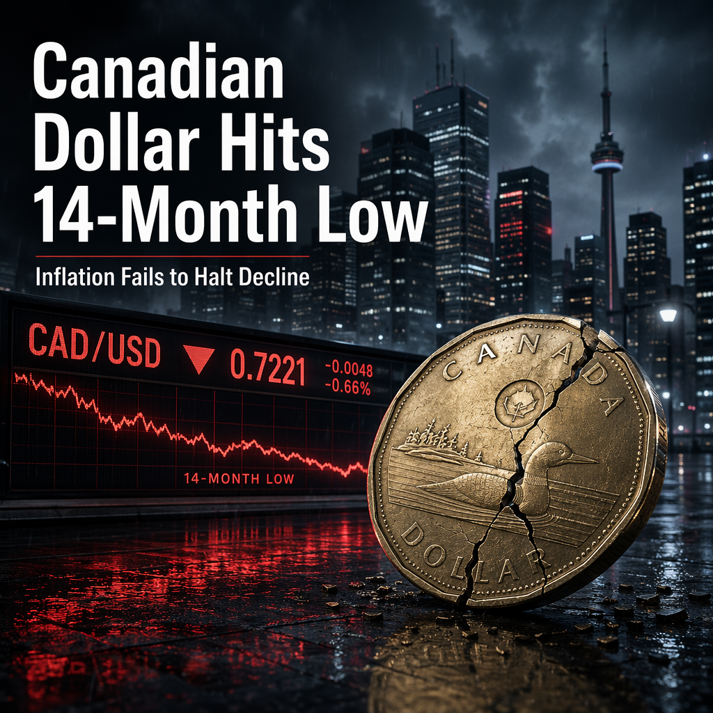 Canadian Dollar Slides to 14-Month Lows as Inflation Fails to Offer Support