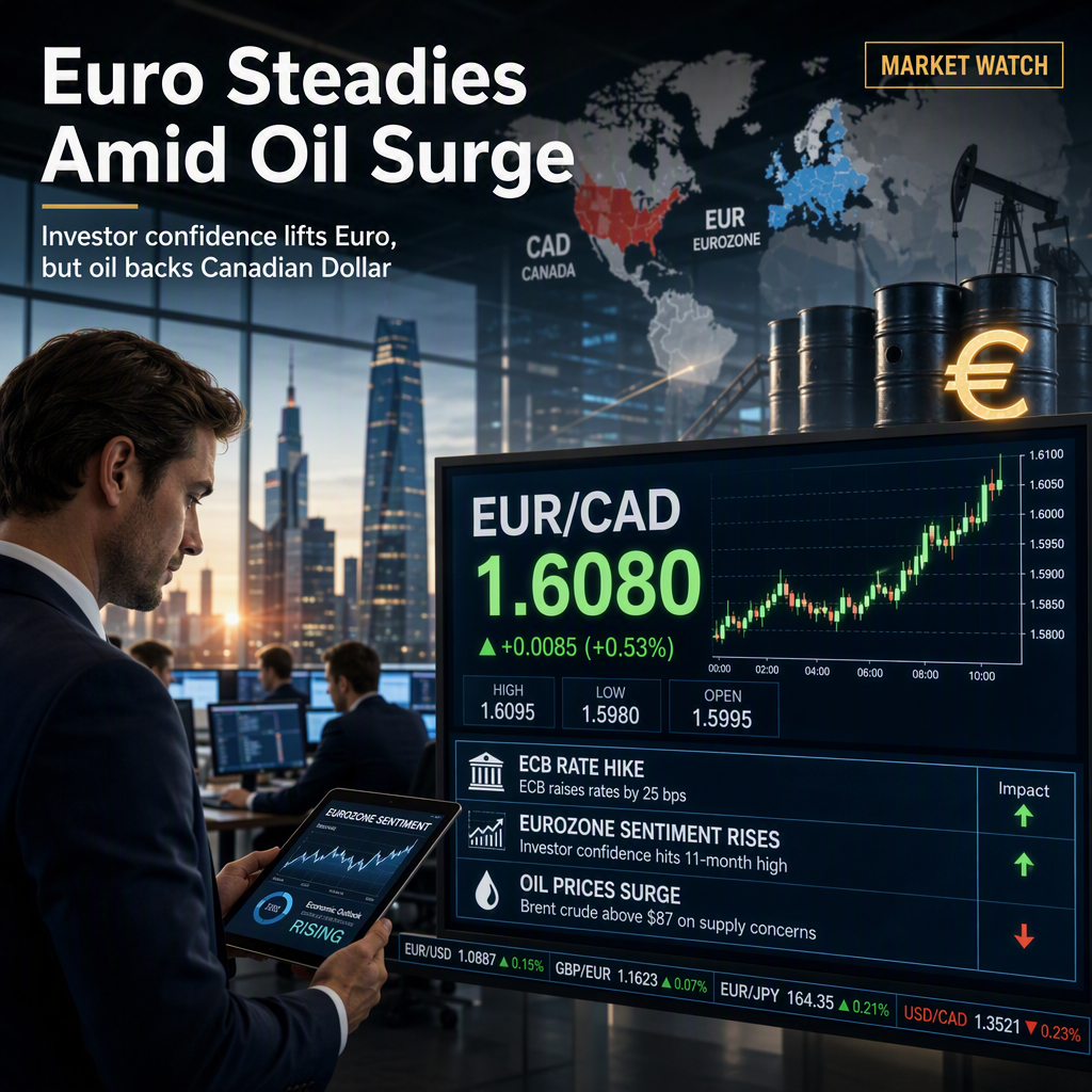 Euro Holds Firm Against Canadian Dollar Amid Strong Eurozone Sentiment and Rising Oil Prices
