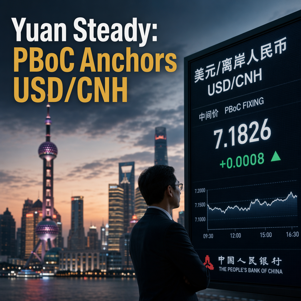 Chinese Yuan Holds Steady as PBoC Fixing Anchors USD/CNH Range